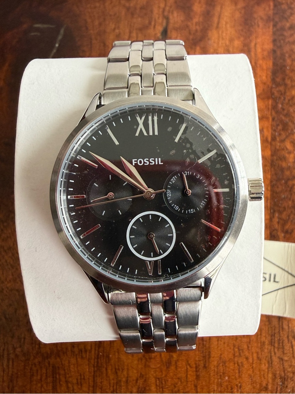 BRAND NEW with tags! Fossil Stainless Steel Watch - Silver band and black face